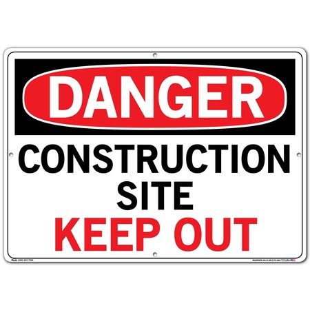 Vestil Polystyrene Sign, 14-1/2" Height, 20-1/2" Width, Polystyrene, Rectangle, English SI-D-38-E-PS-040